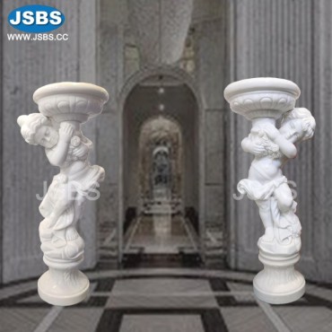 Boy and Girl Marble Planter, JS-P015